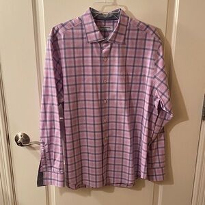 Tommy Bahama Men's Lavender Plaid Button Down Shirt